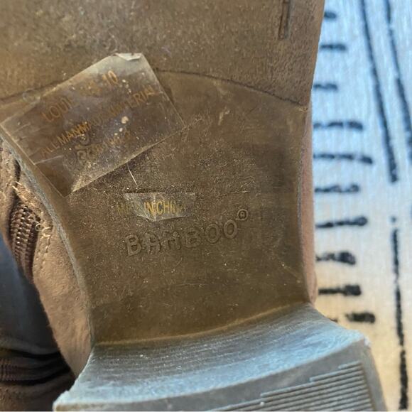 Bamboo Beige Ankle Boot Block Heel Women's Shoe Size 10 - Picture 7 of 7